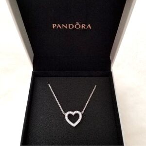Pandora Silver Necklace with Heart Pendant